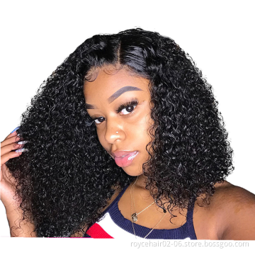 Wholesale Raw Virgin Cuticle Aligned Hair Malaysian Hair Small Deep Wave Short Lace Frontal Braiding Wig